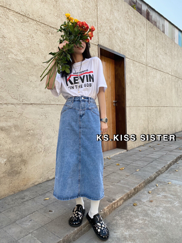 New year in early spring! [KS] slit small man temperament denim skirt 22087# ozq