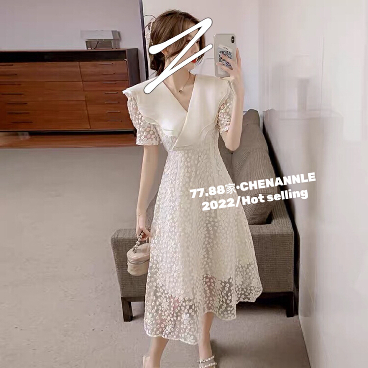 [chennnle] French elegant Ruffle lace dress 9503# PCZ