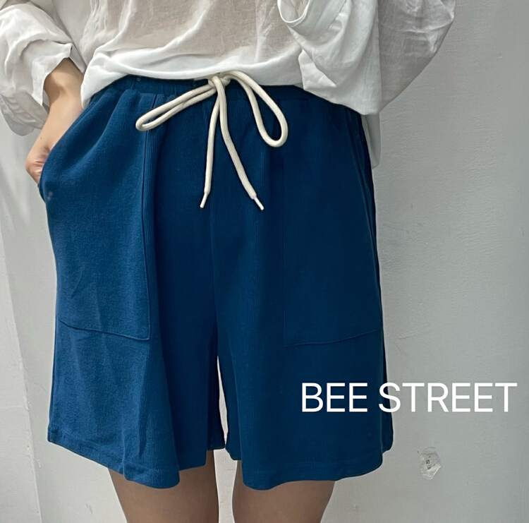 [bee Street] sports versatile lace up loose casual shorts 234# lwy