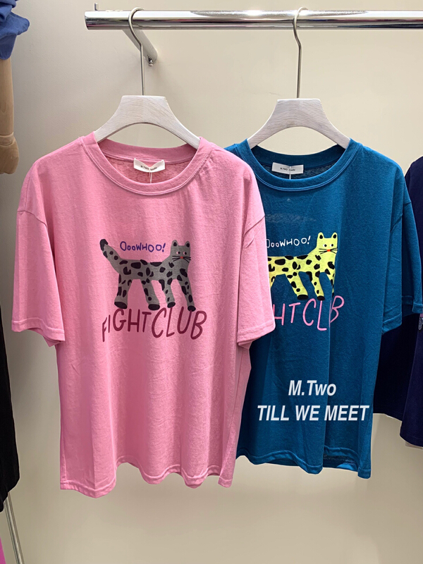 New in early summer! HYM printed cat short sleeve T-shirt