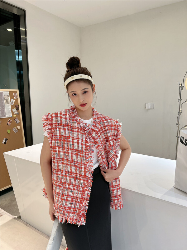 New year in early spring! [modern 197] V-neck Plaid fashion vest ys1-3129# zyh