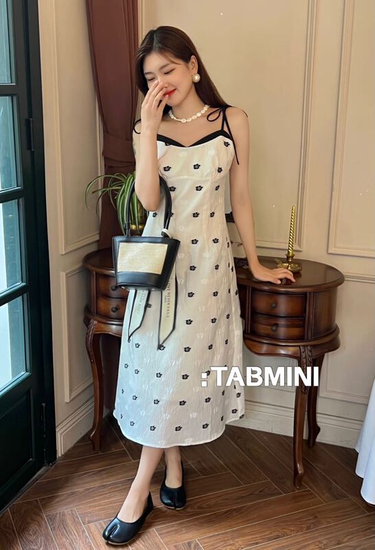 [tabmini] Korean slim color matching suspender dress x19194# WPL