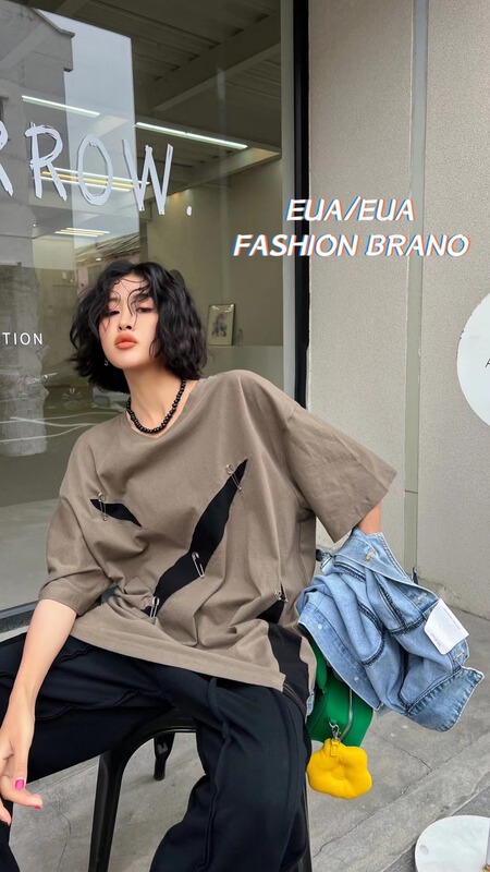 [European and American trend] Korean round neck comfortable short sleeve T-shirt 72294# L