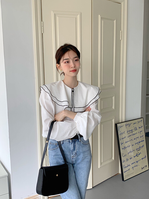 New year in early spring! [LML] Korean style fashion niche foreign style color contrast shirt (only shirts) 0185# ozq