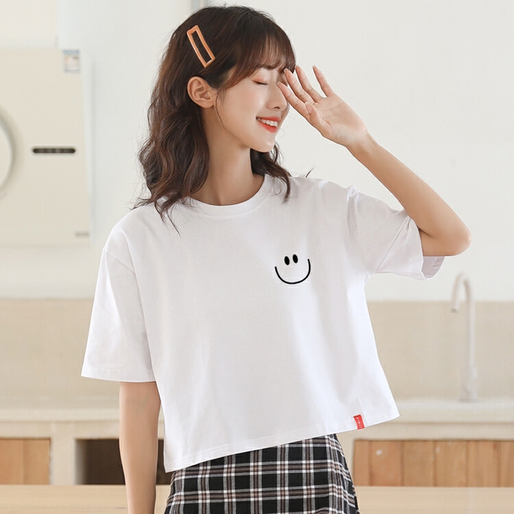 New year in early spring! [Migu mg] simple basic versatile smiling face short sleeve T-shirt 2021# WTT