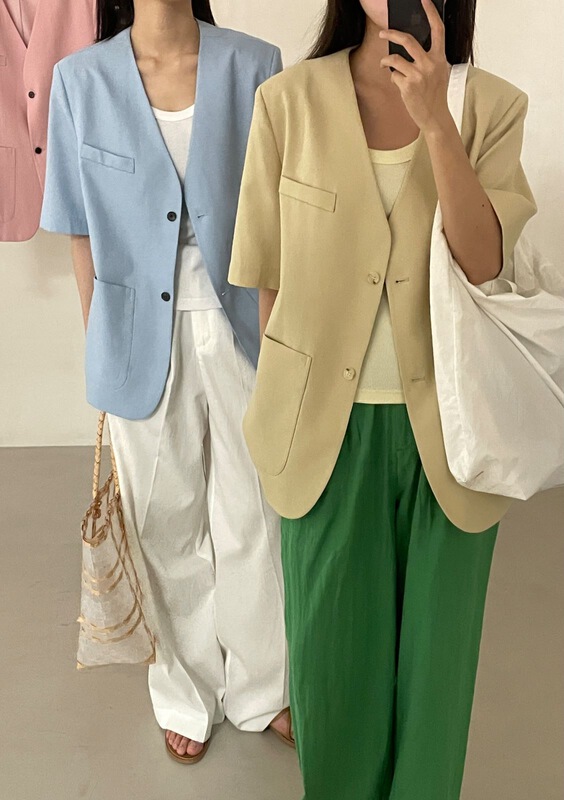 [clean space] Korean style V-neck two button versatile suit 31371# CLS