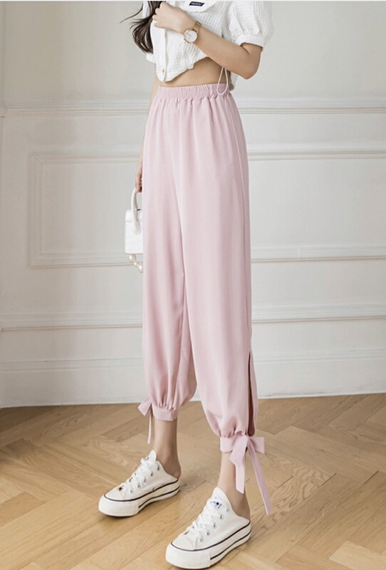 New in early summer! [love in clothes] loose and thin, versatile legged ice silk casual pants 185# Cl