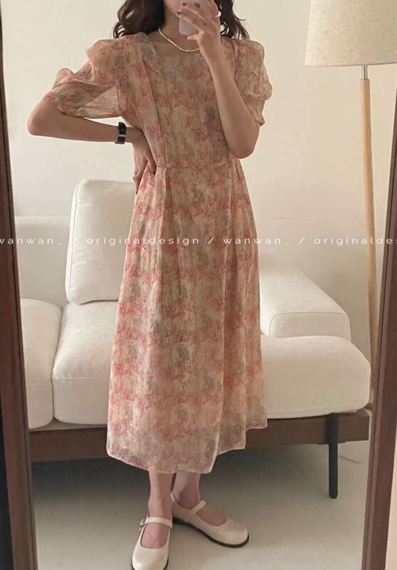 [wanwan] Korean lady Floral Chiffon Dress 1676# HBx