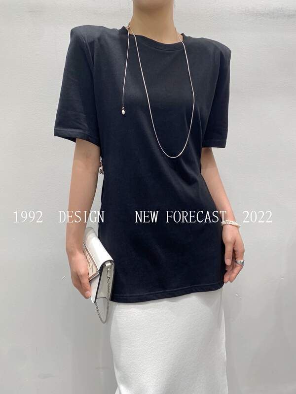 [1992] design metal waist short sleeve T-shirt 3759# L