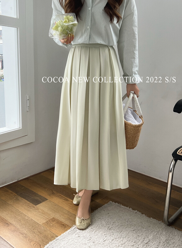 New year in early spring! [cocoa] Korean version folding elastic skirt 3201# L