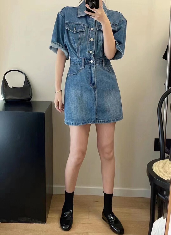 [Xiaoyan family] vintage fashion single breasted dress 688# XYJ