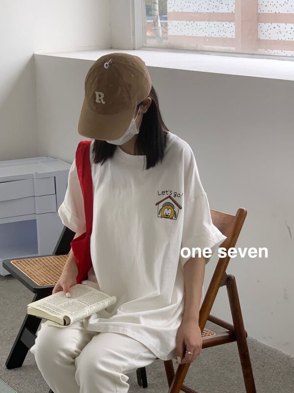 New in early summer! [one seven] cartoon print loose short sleeve T-shirt 5005# XYY