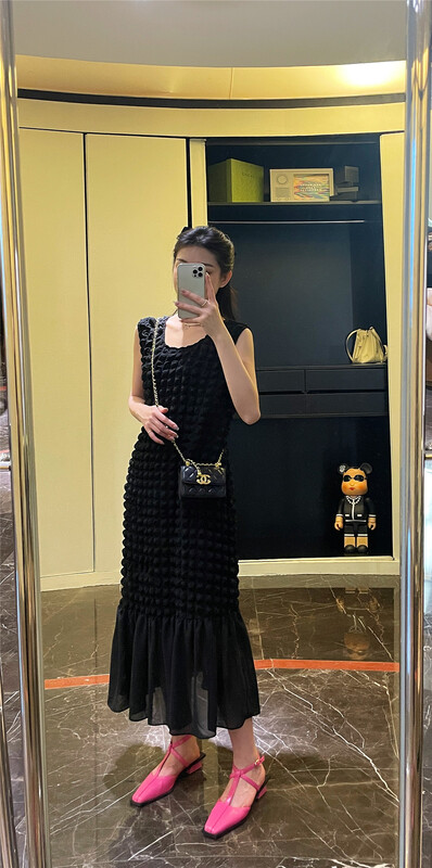 New in early summer! [liger] Korean puff design loose sleeveless dress 1457# WPL