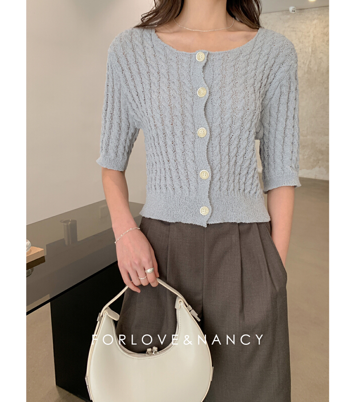 Original price 77.83! New year in early spring! [FN] Korean simple slim fitting knitted cardigan la2mb1226# cqw