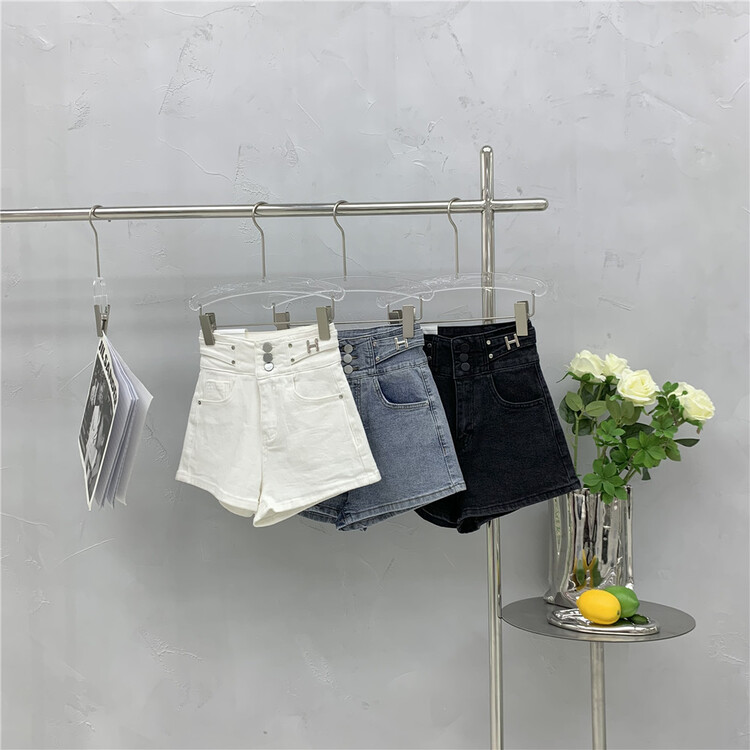[u.she] Korean personalized versatile denim shorts 83108# cqw