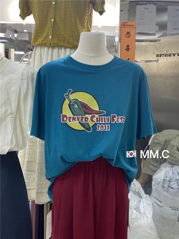 New in early summer! [mm. C] Korean version small pepper printed short sleeve T-shirt 85586# lwy