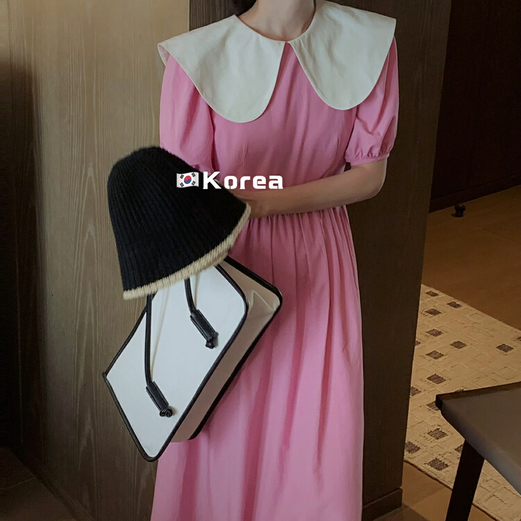 goods in stock! New in early summer! [finoa] sweet waist closing temperament dress 10338# CLS