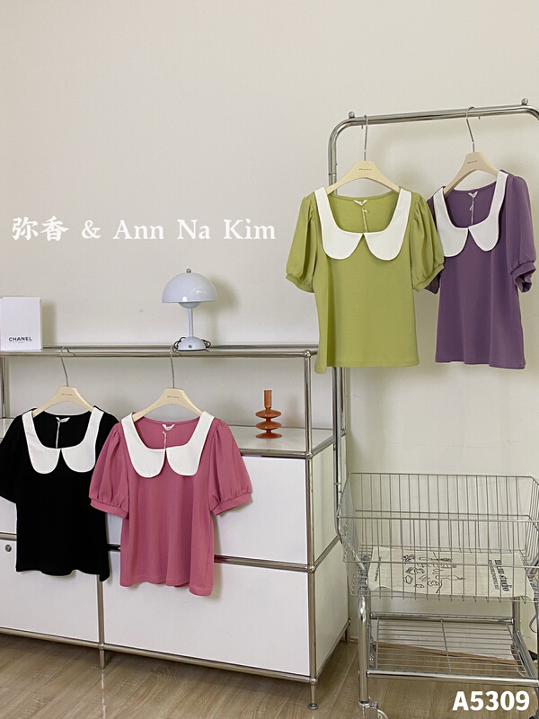 [Mi Xiang] Korean doll neck slim and slim shirt 5309# hjy