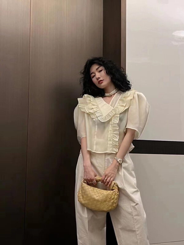 New in early summer! [K2 design] Korean crimp lace blouse s61# WTT