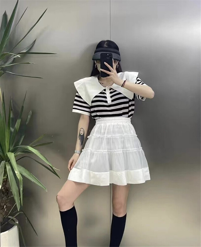 [neeko] Korean version baby neck stripe Knitted Blouse ys1-1008# JJ
