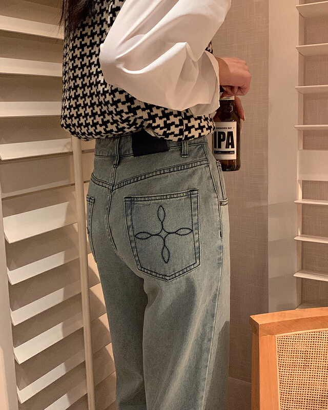 New year in early spring! [K.M] high waist, thin, wide leg, straight tube dad jeans 8855# ZSY