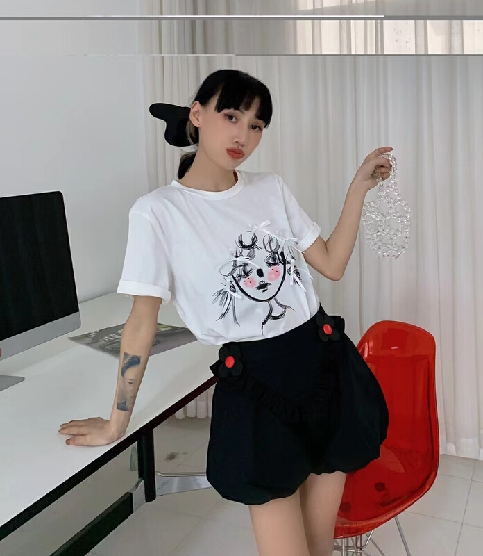 New in early summer! [ICC] Korean bow little girl Pullover short sleeve T-shirt 8059# WTT