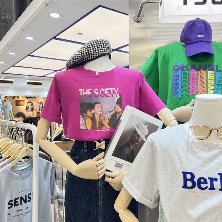 New year in early spring! [1986] pattern European and American style loose short sleeve T-shirt (excluding necklace) c225# LSL