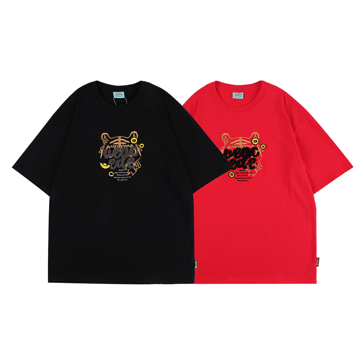 [BNL] couple tiger head towel embroidered short sleeve T-shirt 754# ZZL