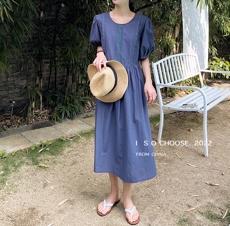 [ISO Korean] Korean design sense bubble sleeve thin dress 3071# hjy