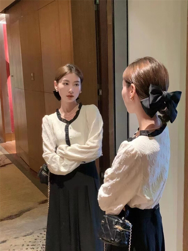 New year in early spring! [sunny] Korean style fungus edge blouse 1858# hjy