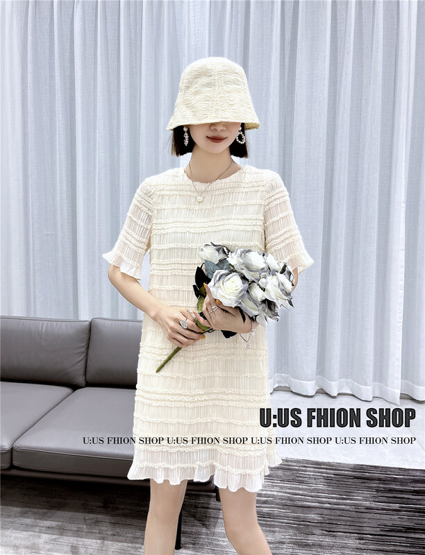 [UUS] round neck lady dress (skirt only) 222600# hyy
