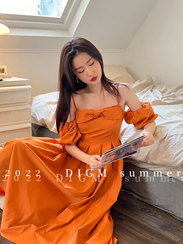 [digm] new French elegant bow thin dress 5905# zxx