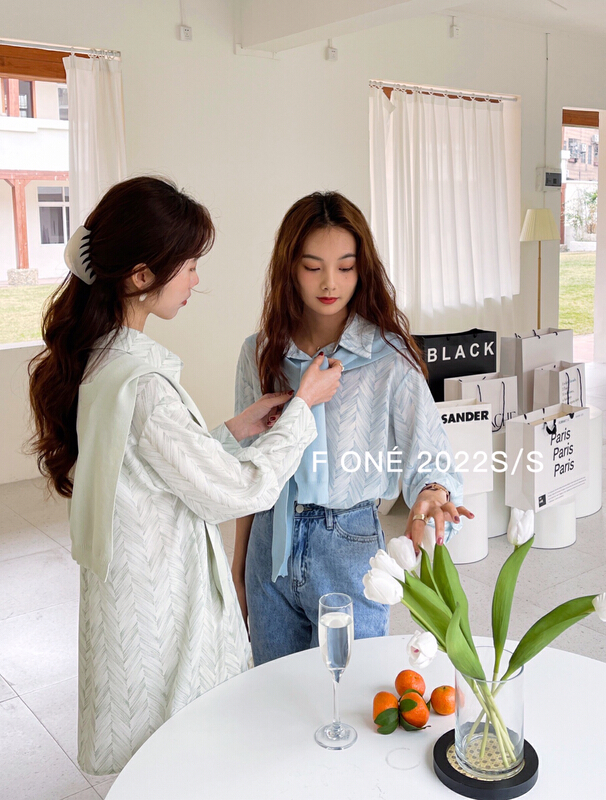 New year in early spring! [f one] fashion Loose Fit Shirt (with shawl) 56099# WPL