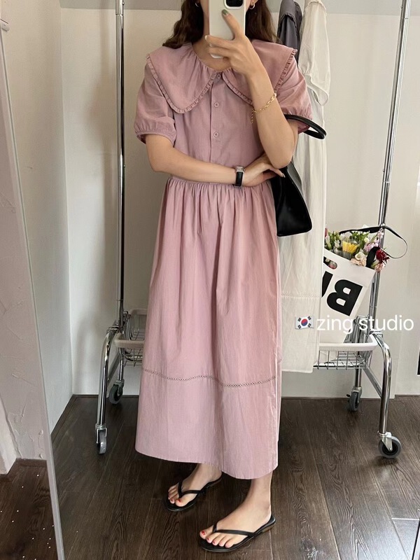 goods in stock! New in early summer! [zingstyle] Korean style doll neck dress w1203# HBx