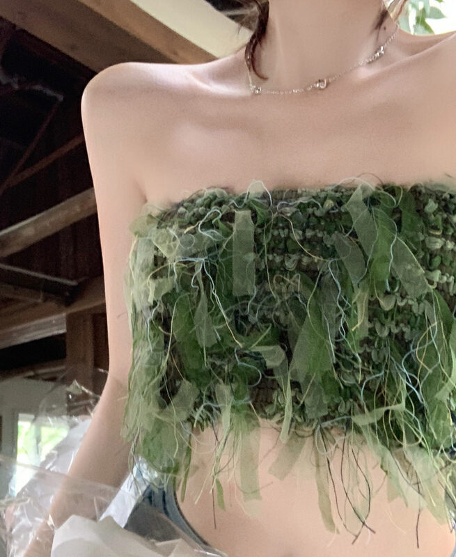 [Huaxi] strapless, retro niche vest / sling 9059# PCZ