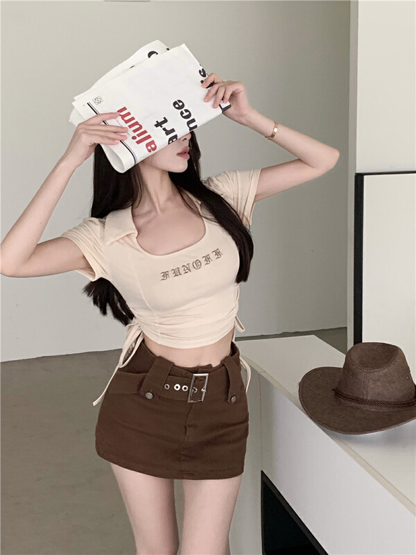 [X.C] design polo collar embroidered blouse 591# WPL