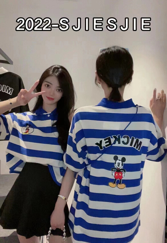 goods in stock! New in early summer! [rainbow] Mickey print loose short sleeve T-shirt 08110# WTT