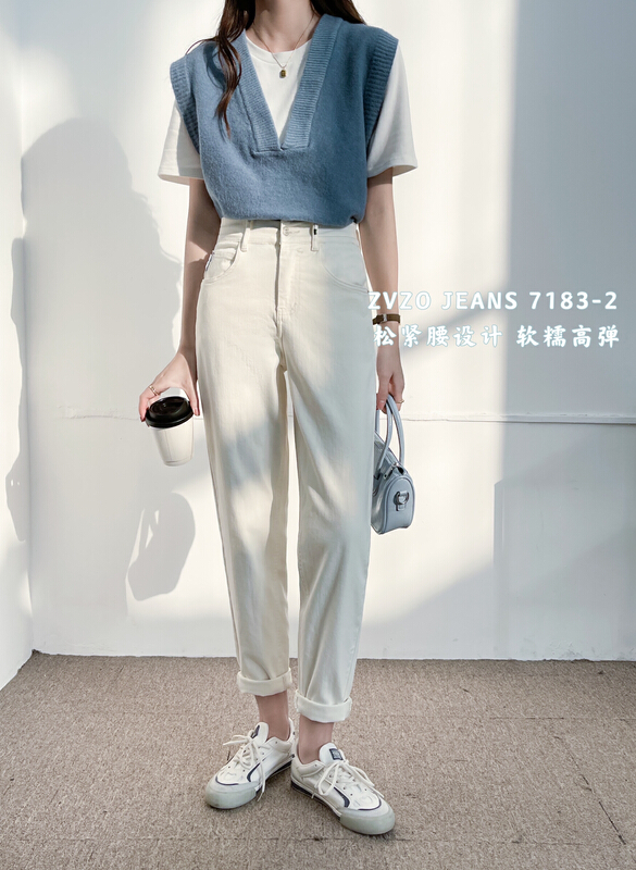 goods in stock! New year in early spring! [zvzo] Korean elastic waist design jeans az7183-2# CLS