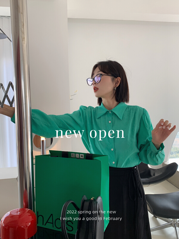 New year in early spring! [new open] thin loose candy shirt hy22218# zxl
