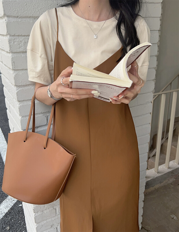[FM] simple and versatile round neck bubble sleeve short sleeve T-shirt 6852# CLS