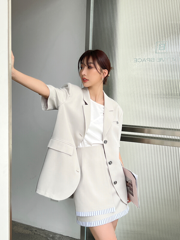 [context sense] color blocking design shows thin and versatile skirt tts1431# CLS