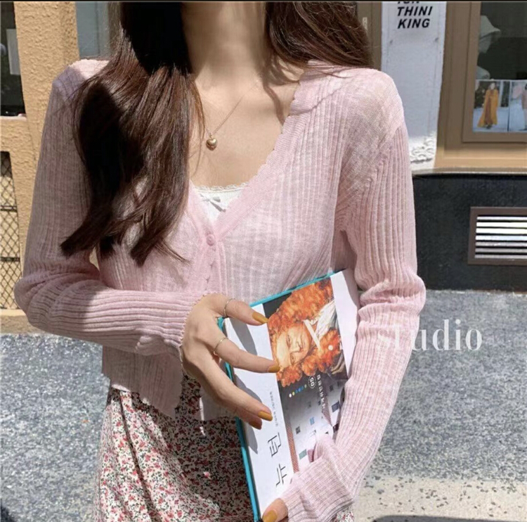 New in early summer! [N.S] gentle wind thin sunscreen bead knit cardigan 1069# WPL