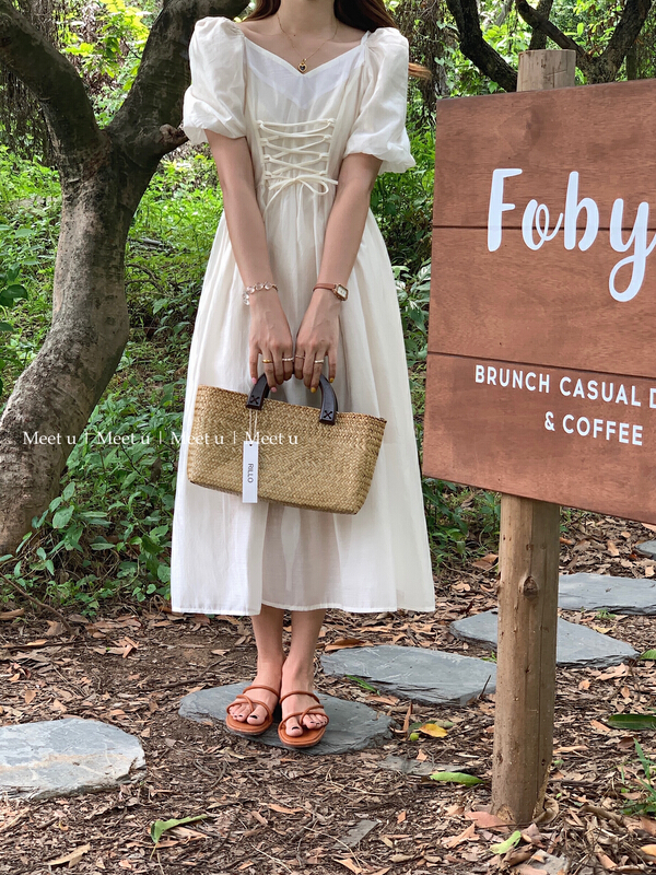 [meetu] slim French romantic dress 22037# HBx
