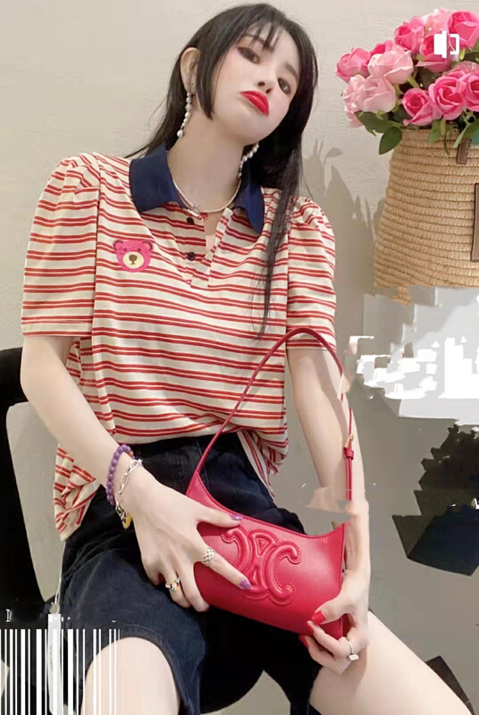 goods in stock! New in early summer! [GL] versatile stripe fashion blouse 6219# XYY