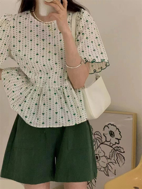 [Susan] Korean pattern printed foreign style blouse 18128# LSW
