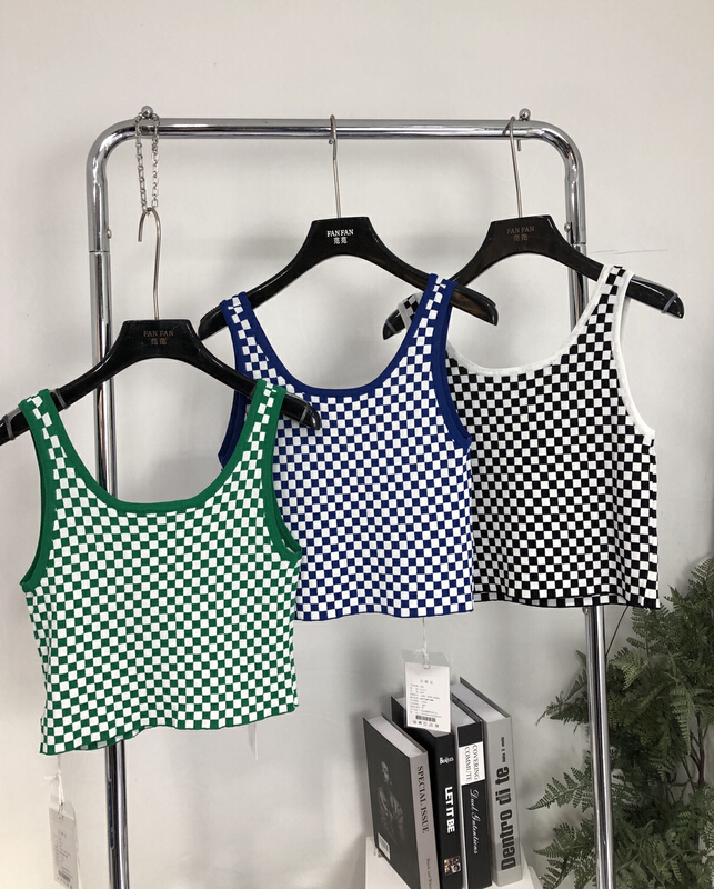 [fan fan] versatile Spice Girl Fashion Plaid vest 5527\jj