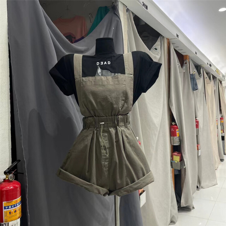 [Yu] Korean version age reducing versatile elastic waist strap pants (with detachable strap) (excluding inner strap) 1096# cqw