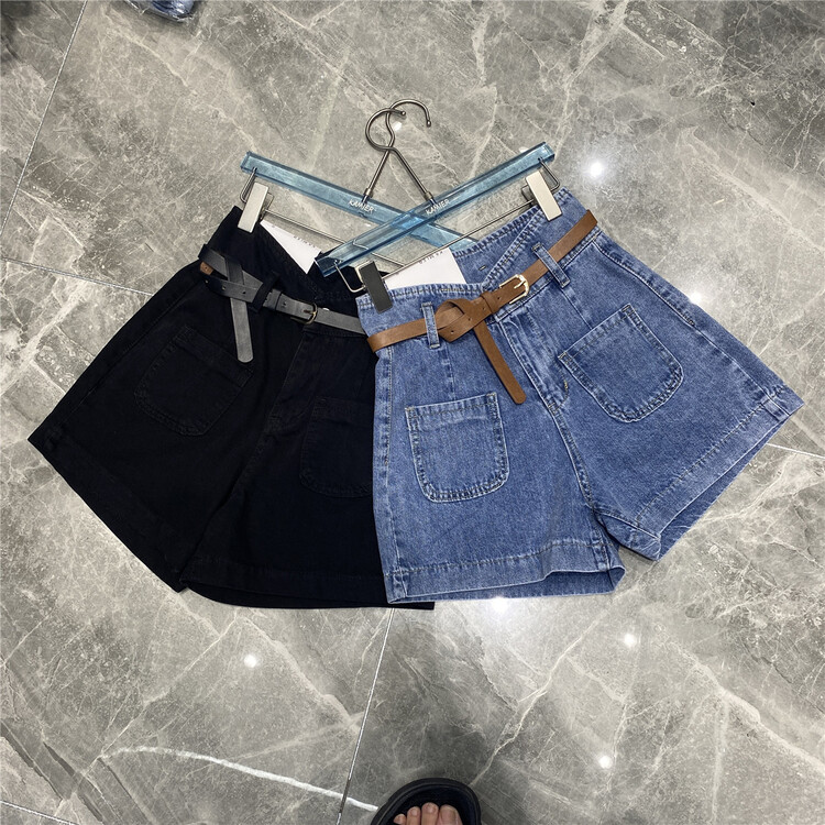 [Camille] casual simple double pocket denim shorts (with belt) ys1-2978# zjy