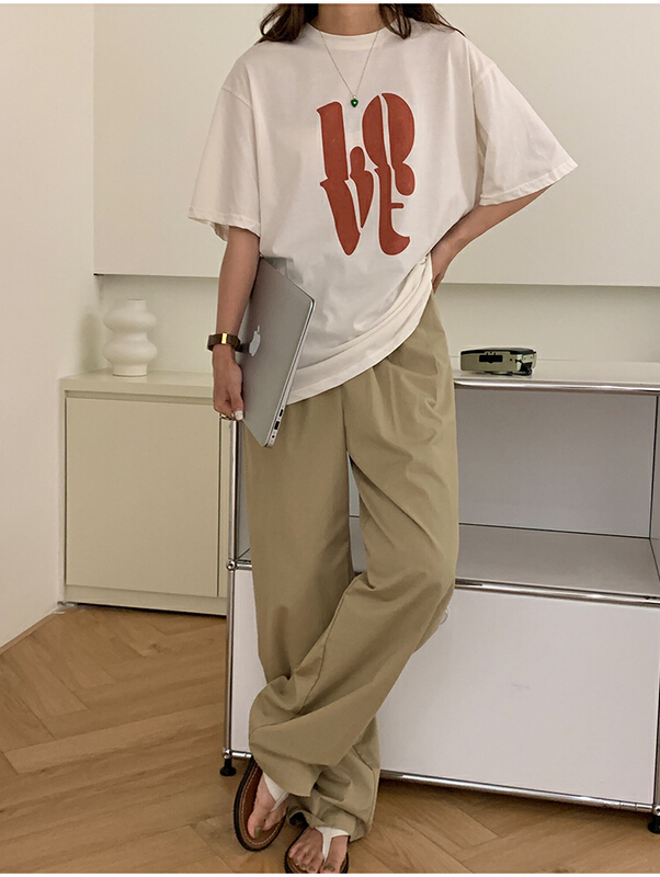[the mind] crew neck solid print short sleeve T-shirt 60356# XYJ