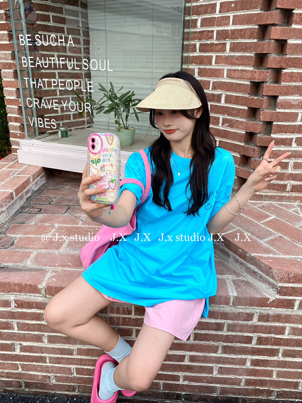 New year in early spring! [JX] Korean alphabet embroidered short sleeve T-shirt t1018# WTT